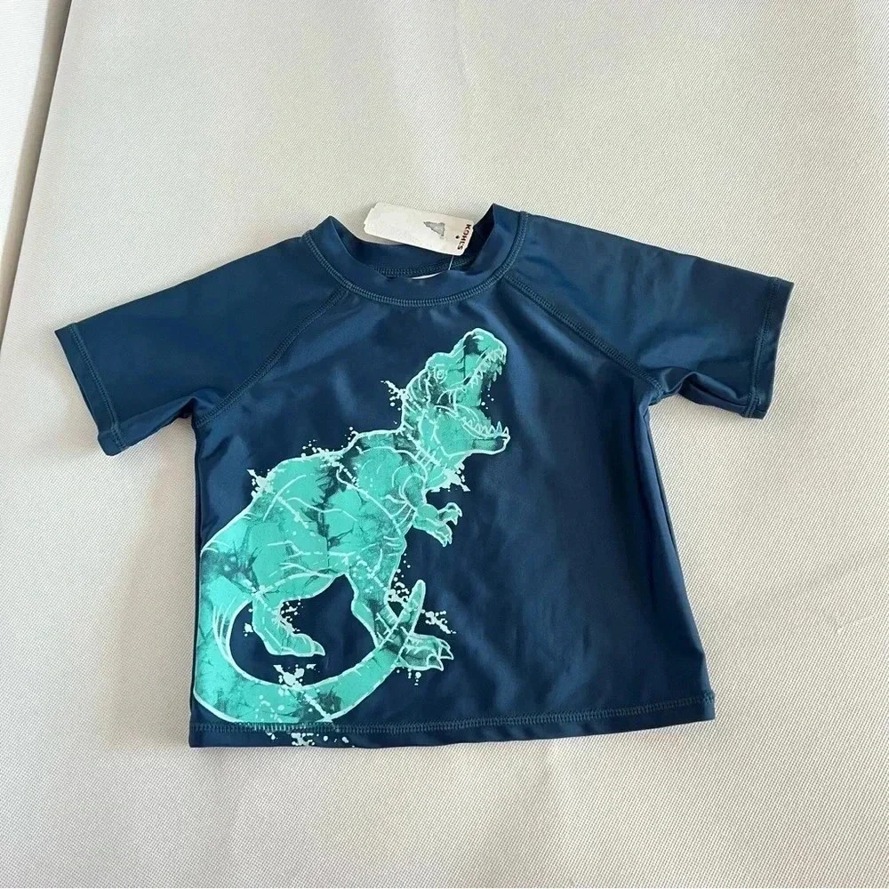 Jumping Beans Navy Blue Rashguard Top Size 18 Months Baby Kids Dinosaur Print - Picture 1 of 4